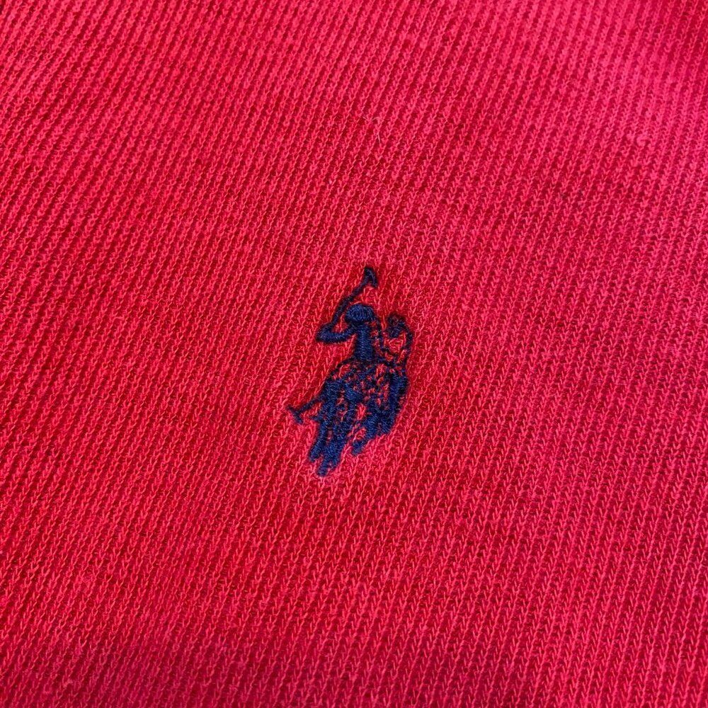 U.S. Polo Assn. Quarter Zip Sweater 100% Cotton Red Men's 2XL - Picture 7 of 11